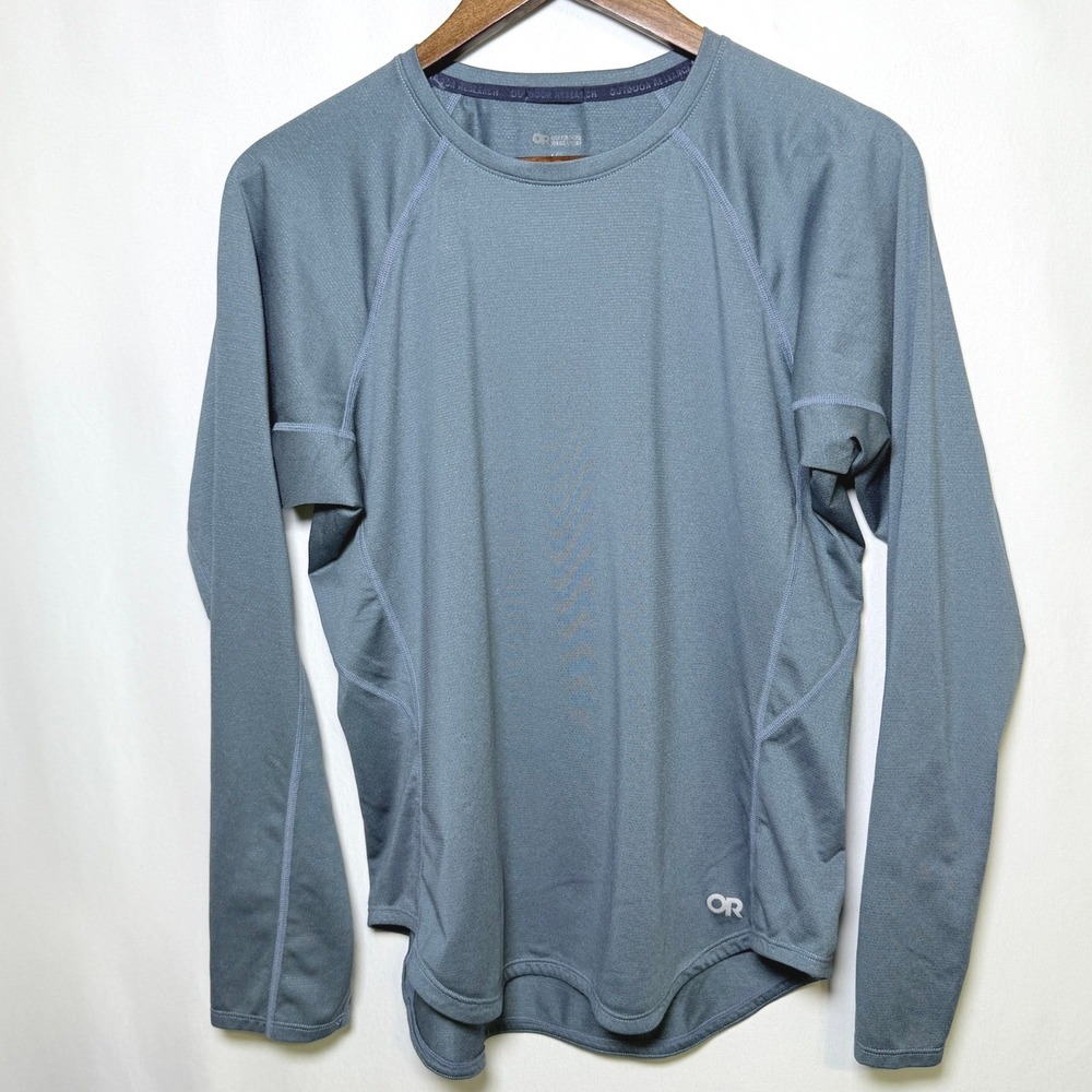 Outdoor Research Womens Argon LS Tee Blue Gray Active Top 279964 Large